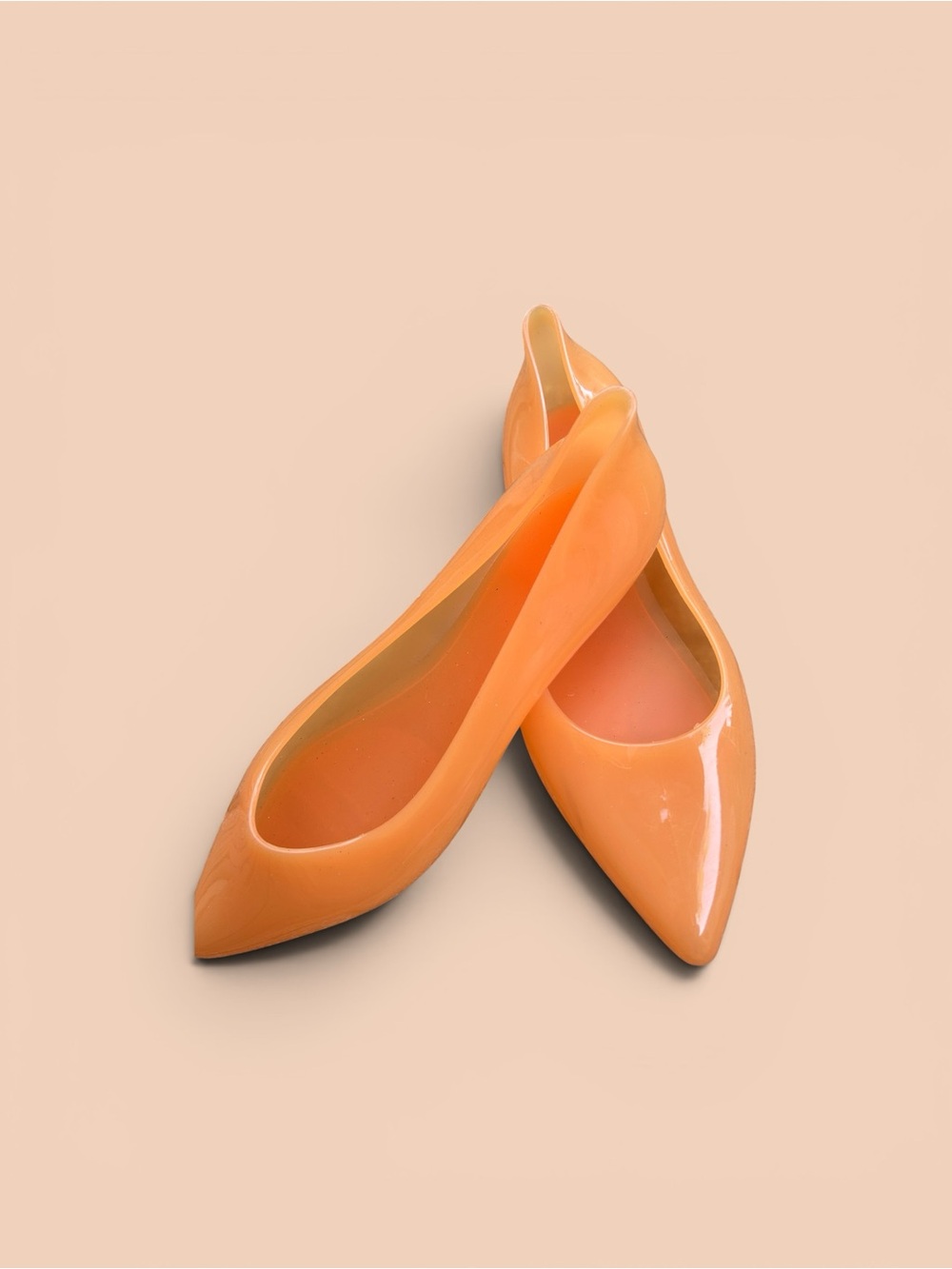 Classic Synthetic Pointed Toe Women's Flats in Orange | 40/42 or 9.5-10 US